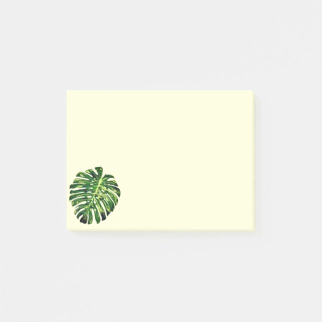 Bloco De Notas Folha de Monstera Tropical - (Frente)