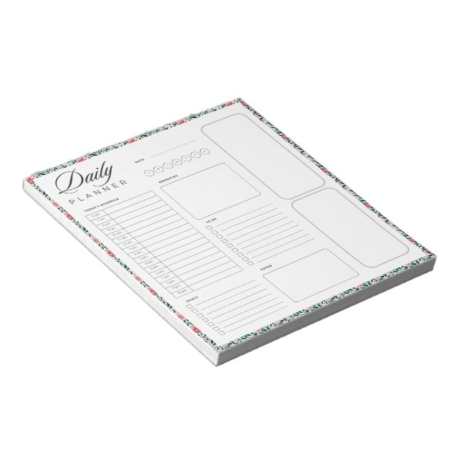 Bloco De Notas Folha de planejador diário universal em branco com (Inclinado)