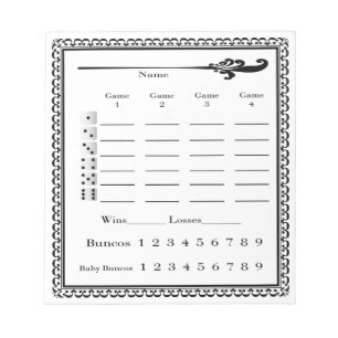 Bloco De Notas Folha de Pontuação Elegante de Bunco