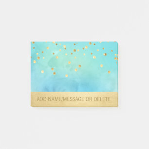 Bloco De Notas Folha Dourado personalizada do falso azul da