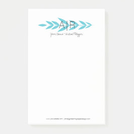 Bloco De Notas Folha Floral Minimalista Inicial