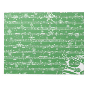 Bloco De Notas Folha Musical Vintage Green Christmas