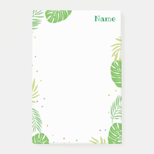 Bloco De Notas Folha tropical Posta anotações papelaria (Frente)