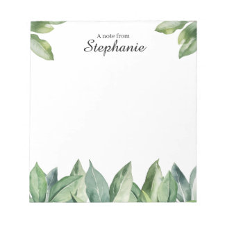 Bloco De Notas Folhagem Personalizada em Aquarela