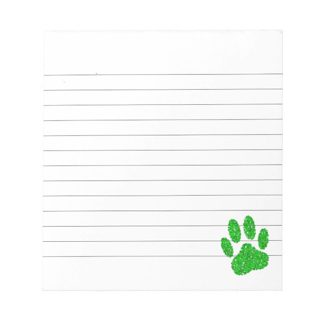 Bloco De Notas Folhagem Verde Cachorro Via Impressão Vinculada (Frente)