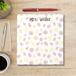 Bloco De Notas Folhas coloridas de outono de professor sazonal