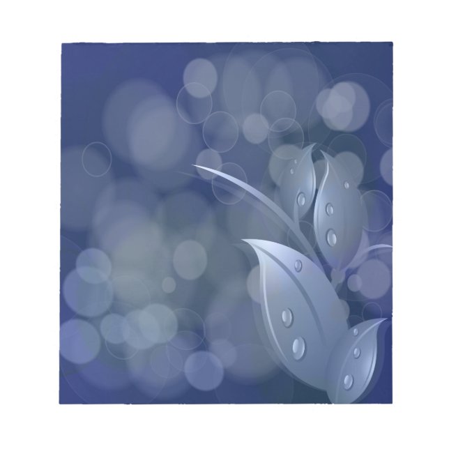 Bloco De Notas Folhas de Bokeh Azul (Frente)