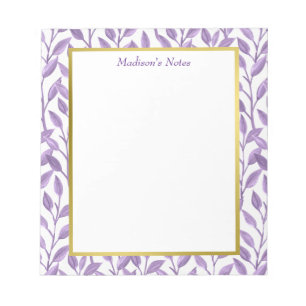 Bloco De Notas Folhas de lavanda Personalizado