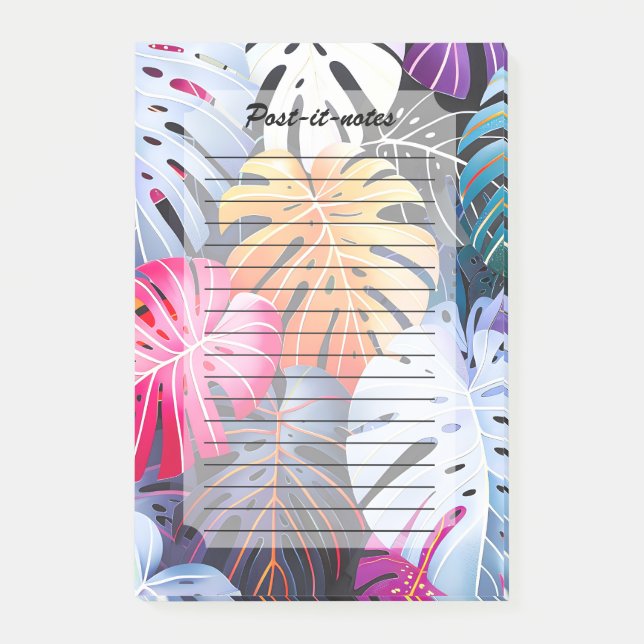 Bloco De Notas Folhas de Monstera Tropical de Verão (Frente)