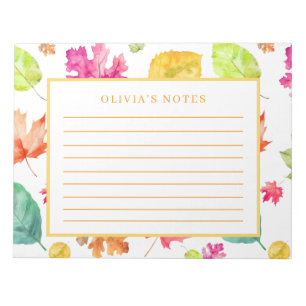 Bloco De Notas Folhas de outono