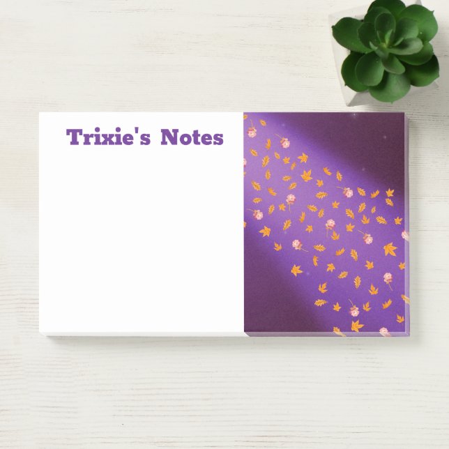 Bloco De Notas Folhas de outono ao luar rosas abstratas (Escritótio)