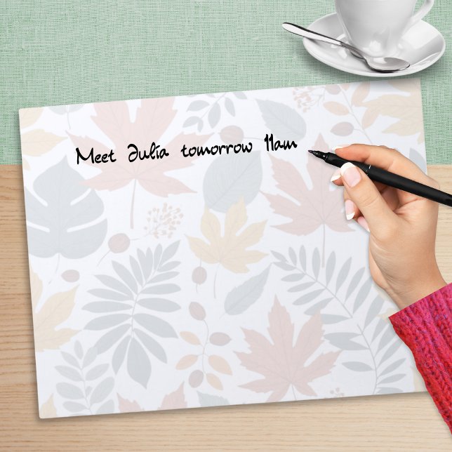 Bloco De Notas Folhas de Outono da Natureza Elegante (A large notepad with Autumn leaves design on each tear-off page)