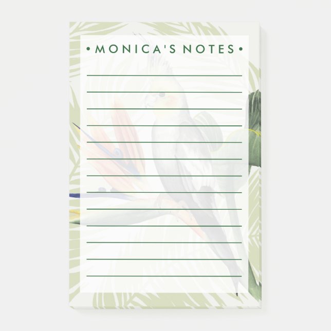 Bloco De Notas Folhas de Palma com Pássaro Negro (Frente)