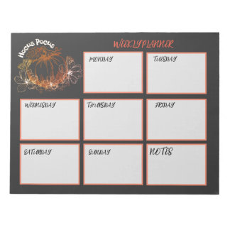 Bloco De Notas Folhas de planejador semanal Hocus Pocus
