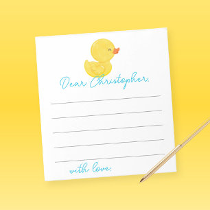 Bloco De Notas Folhas de primeiro aniversario de Pato de Borracha