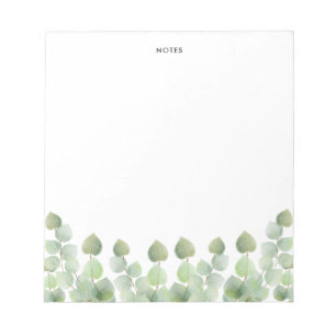 Bloco De Notas Folhas do Elegante Watercolor Eucalyptus Branch