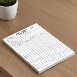Bloco De Notas Folhas Personalizáveis de Dispensa de Leilão Silen