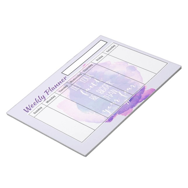 Bloco De Notas Folhas semanais de planejadores de fé (Inclinado)