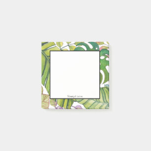 Bloco De Notas Folhas Tropicais Bonitas Em Aquarela