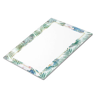 Bloco De Notas Folhas tropicais e flores de orquídea design