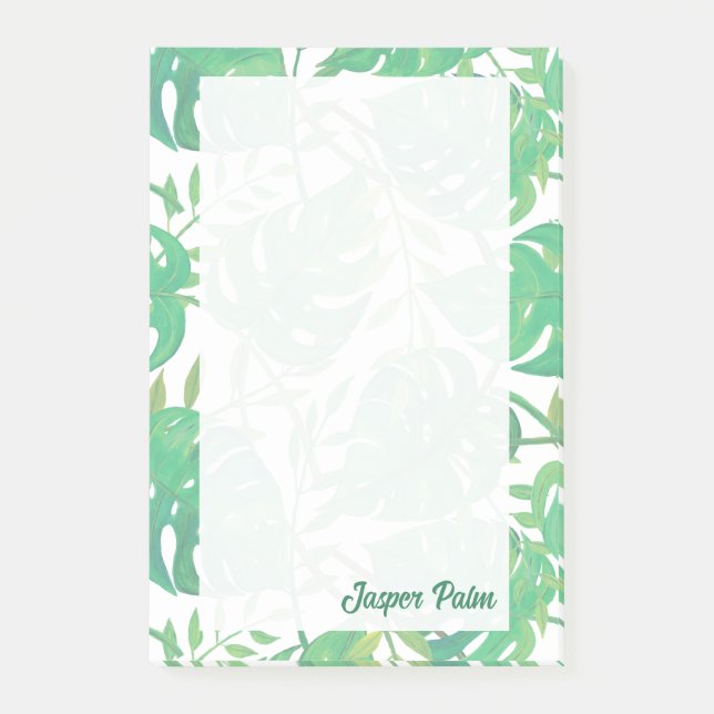 Bloco De Notas Folhas Tropicais Personalizadas (Frente)