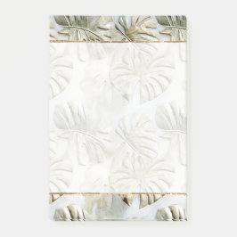 Bloco De Notas Folhas Tropicais Verdes Douradas