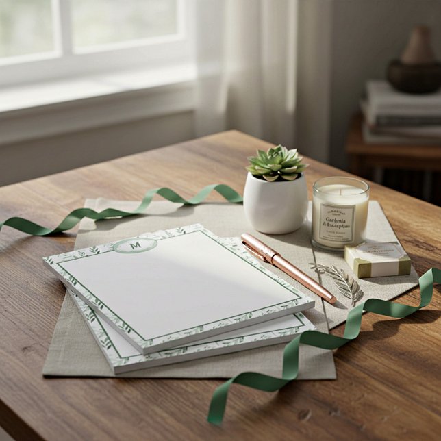 Bloco De Notas Folhas verdes personalizadas (Criador carregado)