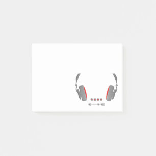 Bloco De Notas Fones de ouvido com botões de controle de volume d