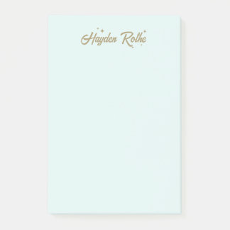 Bloco De Notas Fonte retrô fofa e estrelas azul pastel