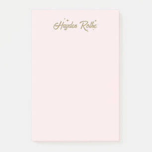 Bloco De Notas Fonte retrô rosa fofa e estrelas