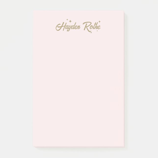 Bloco De Notas Fonte retrô rosa fofa e estrelas (Frente)