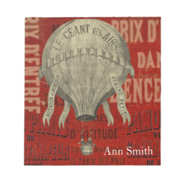 Bloco De Notas Fontes Gráficas de Ballon de Ar Quente Steampunk e