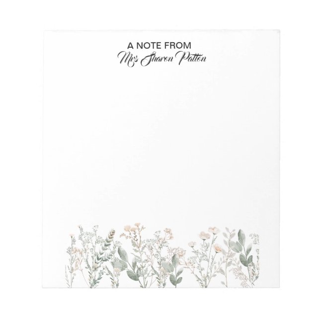 Bloco De Notas Forest Wildflowers Notepad (Frente)