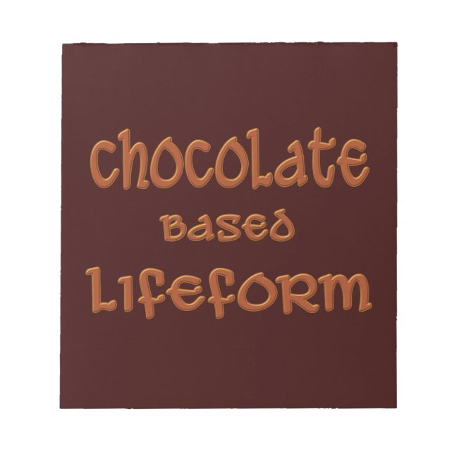 Bloco De Notas Forma de Vida Baseada em Chocolate (Frente)