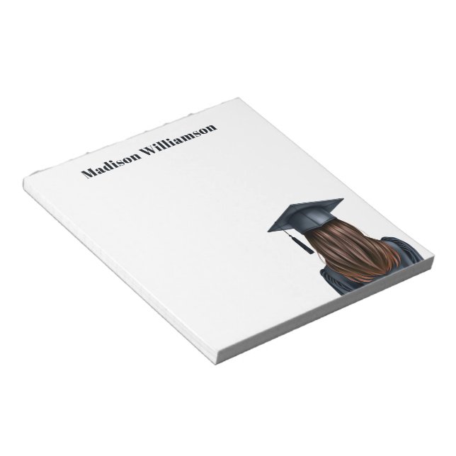 Bloco De Notas Formando Feminino Personalizado de Graduação Moder (Inclinado)
