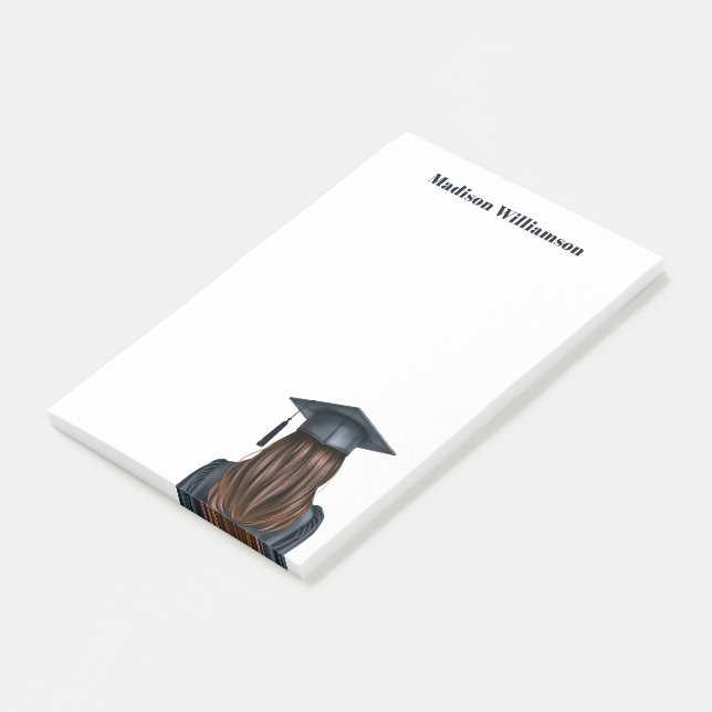Bloco De Notas Formando Feminino Personalizado de Graduação Moder (Inclinado)