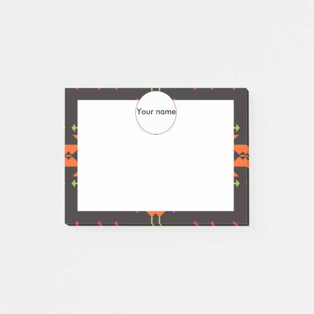 Bloco De Notas Formas sobre fundo preto 54rt (Frente)