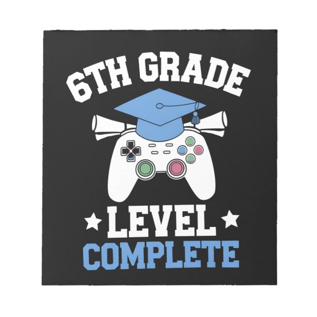 Bloco De Notas Formatura de Jogos de Nível de 6º Ano Completa (Frente)