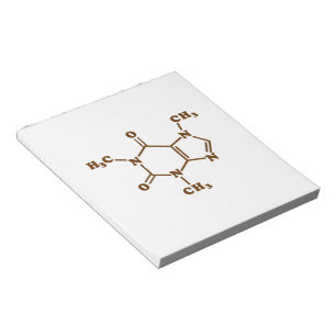 Bloco De Notas Fórmula química molecular do café da cafeína