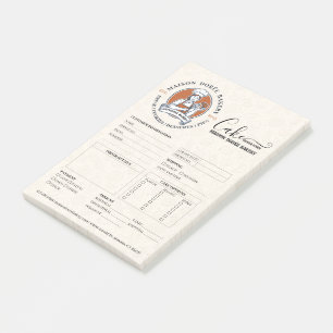 Bloco De Notas Formulário de Encomenda de Bolo de Confeitaria do