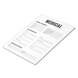 Bloco De Notas Formulário de organização médico