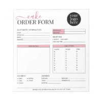 Formulário de pedido cor-de-rosa para Cupcake de B