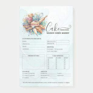 Bloco De Notas Formulário de Pedido de Bolo de Confeiteiro de Pad