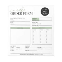 Formulário de pedido verde para Cupcake de bolo mo