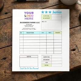Bloco De Notas Formulário de Recibo de Venda de Fatura | Logotipo