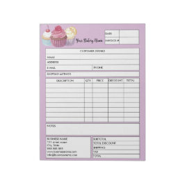 Bloco De Notas Formulário de Venda de Folha de Cupcake de Patente