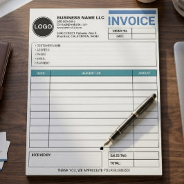 Bloco De Notas Formulário de Vendas para Grandes Empresas / Recib