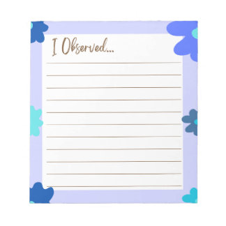 Bloco De Notas Formulários de feedback: Eu Observei...