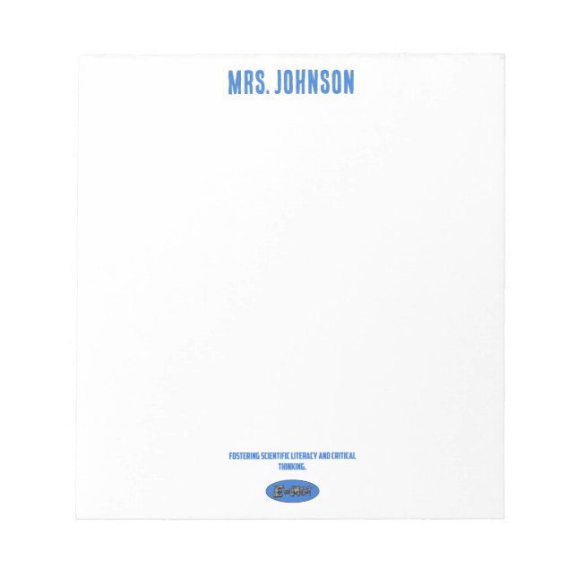 Bloco De Notas Fostering Scientific Literacy & Critical Thinking (Frente)