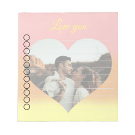 Bloco De Notas Foto Coração Romântica Sol